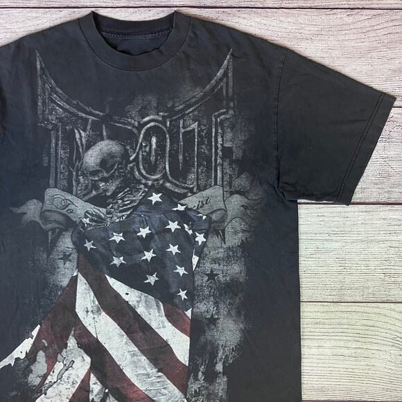 Y2k Tapout MMA American Flag Graphic T-shirt - Picture 1 of 10